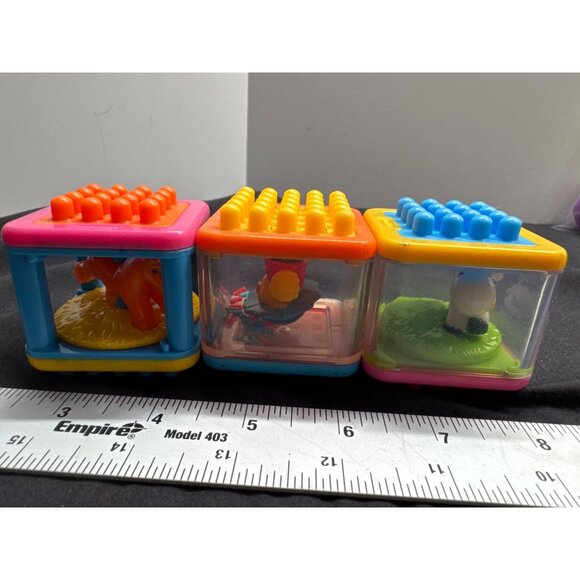 Fisher-Price Baby Peek A Boo Activity Blocks Set Of 3 With Animal Characters & S - Picture 1 of 5